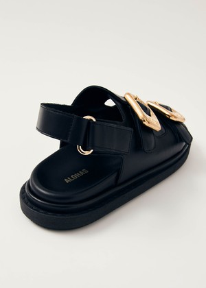 Daria Black Leather Sandals from Alohas