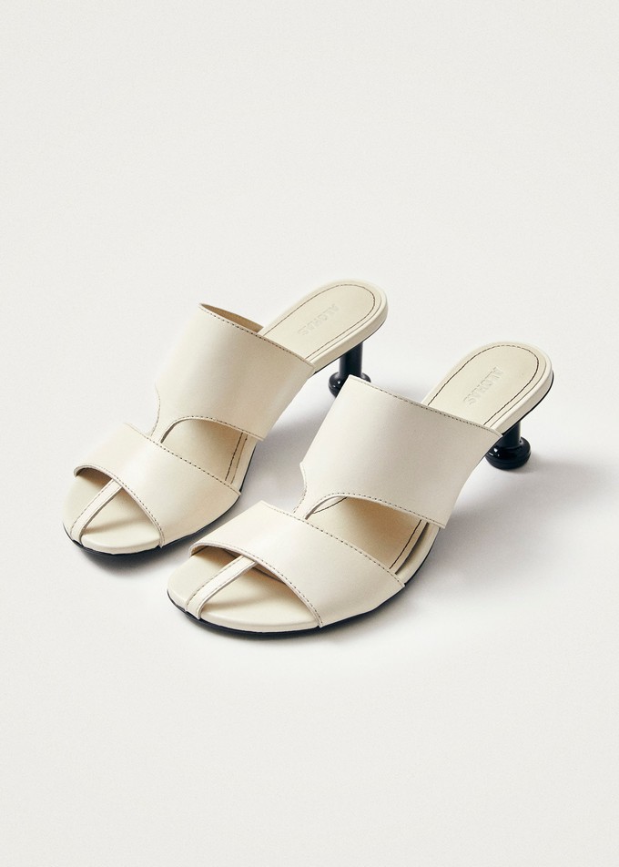 Rhea Cream Leather Sandals from Alohas