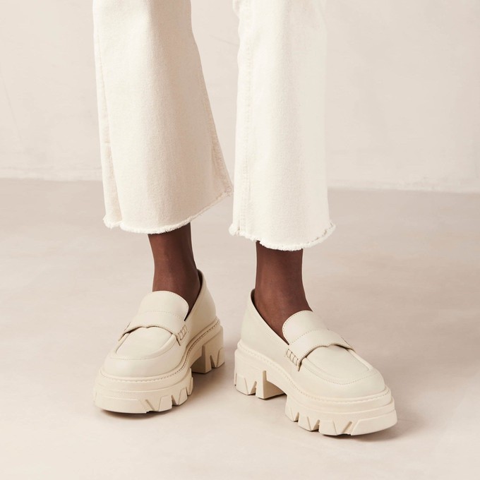 Trailblazer Cream Leather Loafers from Alohas