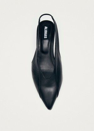 Evadne Black Leather Pumps from Alohas