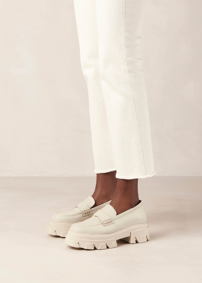 Trailblazer Cream Leather Loafers from Alohas