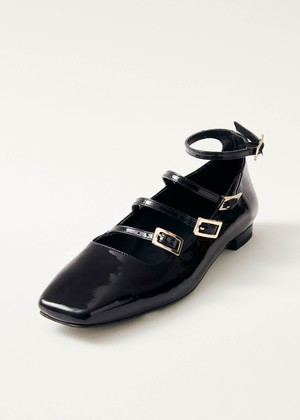 Luke Onix Black Leather Ballet Flats from Alohas