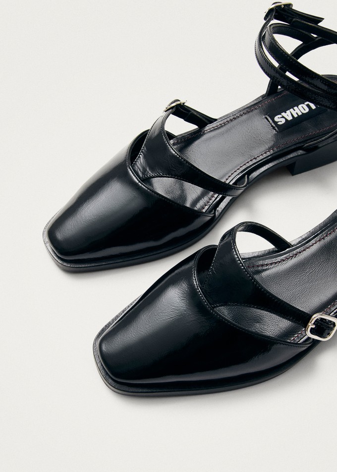 Aveline Black Leather Ballet Flats from Alohas