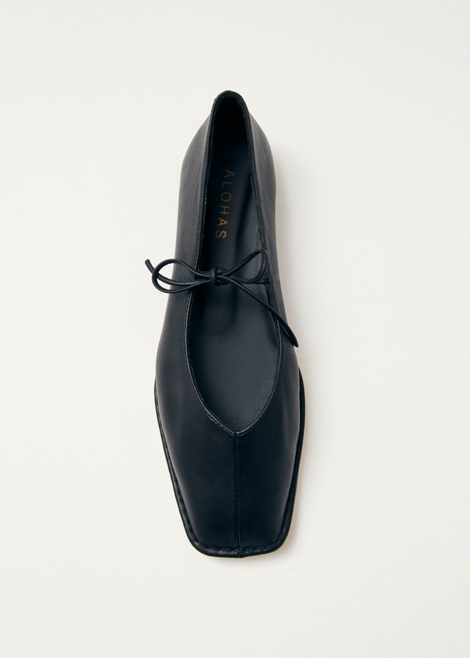 Sway Black Leather Ballet Flats from Alohas