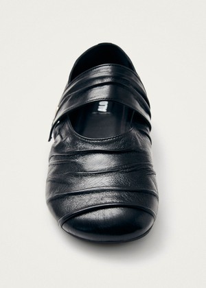 Shay Black Leather Ballet Flats from Alohas