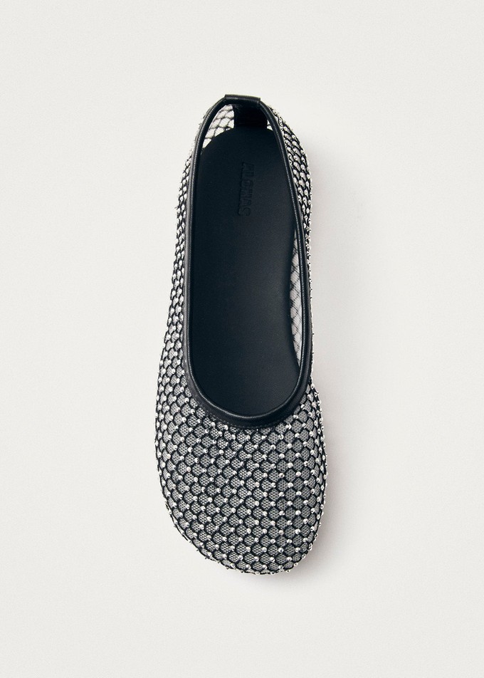 Lorain Mesh Glow Black Ballet Flats from Alohas