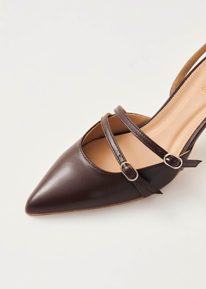 Joelle Brown Leather Pumps from Alohas