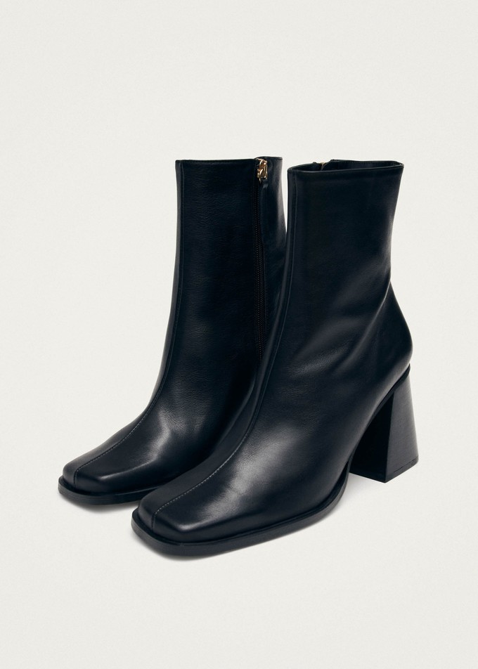 South Black Leather Ankle Boots from Alohas