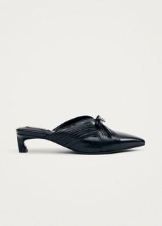 Gayle Black Leather Mules via Alohas