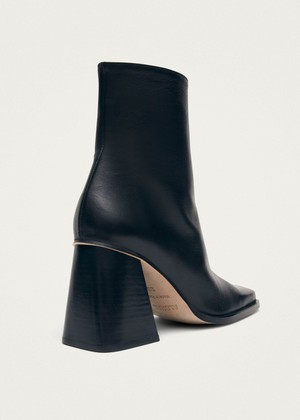 South Black Leather Ankle Boots from Alohas