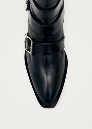 Eras Black Leather Ankle Boots from Alohas