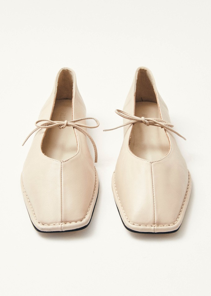 Sway Cream Leather Ballet Flats from Alohas