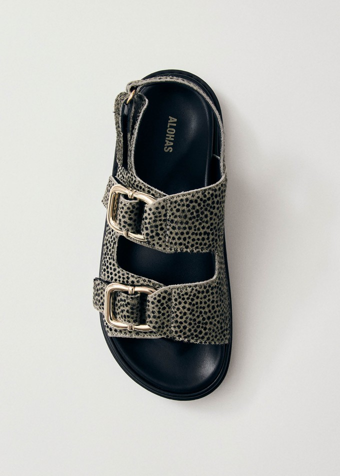 Harper Soft Grey Leather Sandals from Alohas