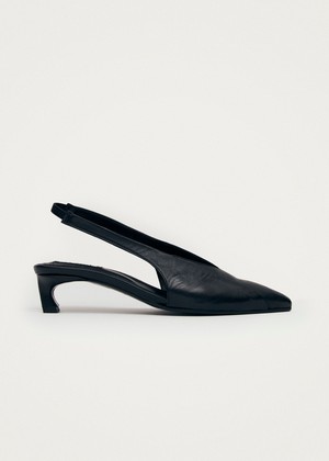 Evadne Black Leather Pumps from Alohas