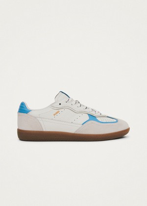 Tb.490 Rife Grain White Cornflower Blue Leather Sneakers from Alohas