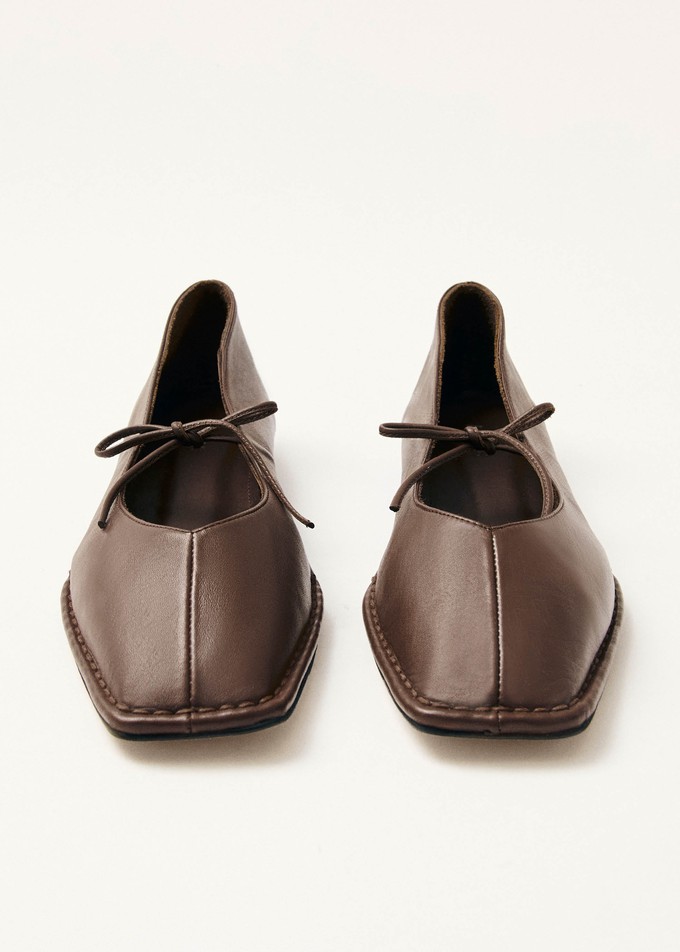 Sway Chestnut Brown Leather Ballet Flats from Alohas