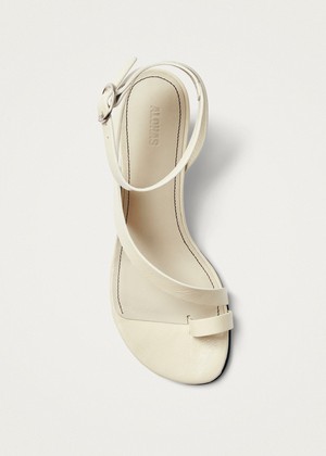 Miquela Onix Cream Leather Sandals from Alohas