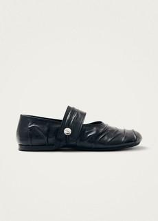 Shay Black Leather Ballet Flats via Alohas