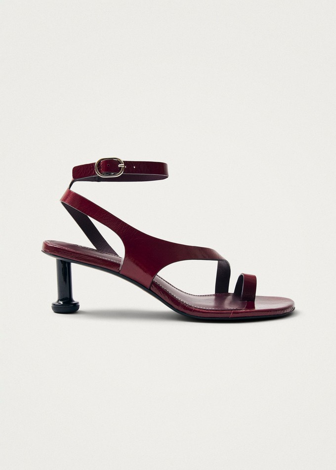 Miquela Onix Burgundy Leather Sandals from Alohas