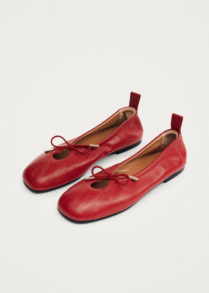 Rosalind Red Leather Ballet Flats from Alohas