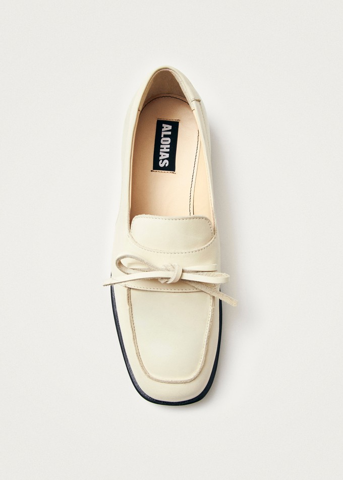 Amour Cream Leather Loafers from Alohas