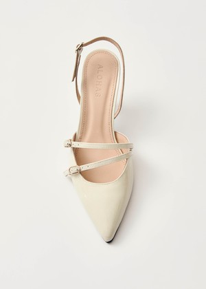 Joelle Onix Cream Leather Pumps from Alohas