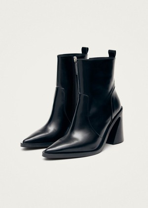 Haylo Black Leather Ankle Boots from Alohas