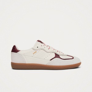 Tb.490 Rife Grain White Burgundy Leather Sneakers from Alohas