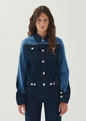 Sand Bicolor Indigo Denim Jacket from Alohas