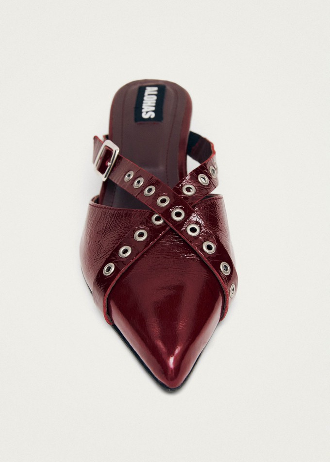 Zyra Onix Burgundy Leather Mules from Alohas