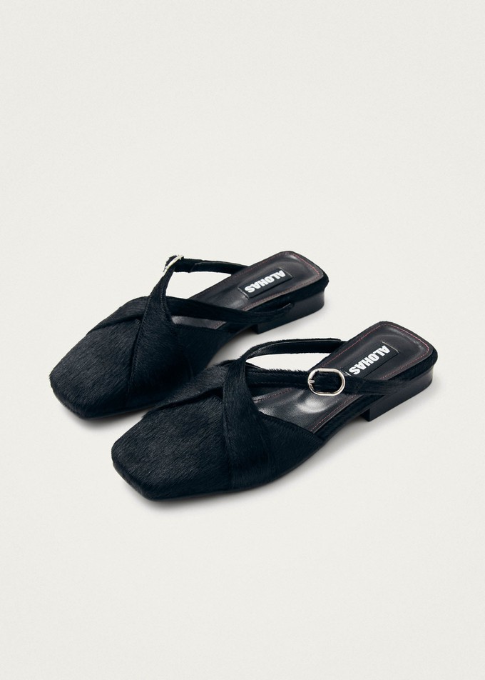 Adria Soft Black Leather Mules from Alohas