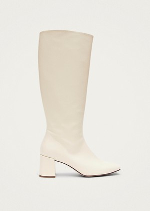 Chalk Warm White Vegan Leather Boots from Alohas