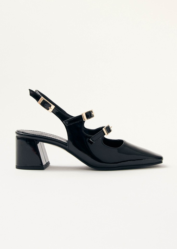 Hanna Onix Black Vegan Leather Pumps from Alohas