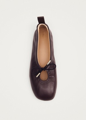 Rosalind Brown Leather Ballet Flats from Alohas