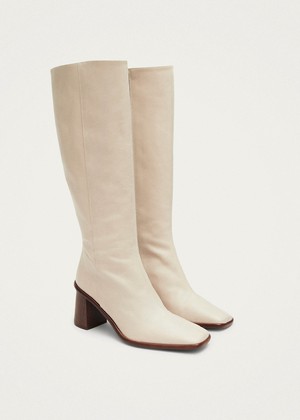 East Cream Leather Boots from Alohas