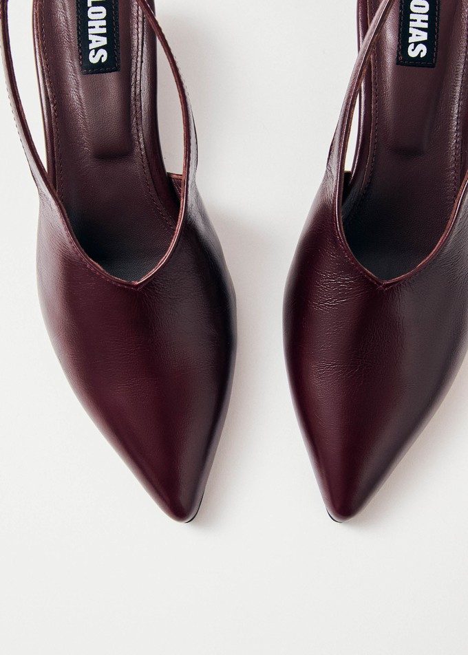 Eros Burgundy Leather Pumps from Alohas