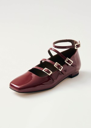 Luke Onix Wine Burgundy Leather Ballet Flats from Alohas