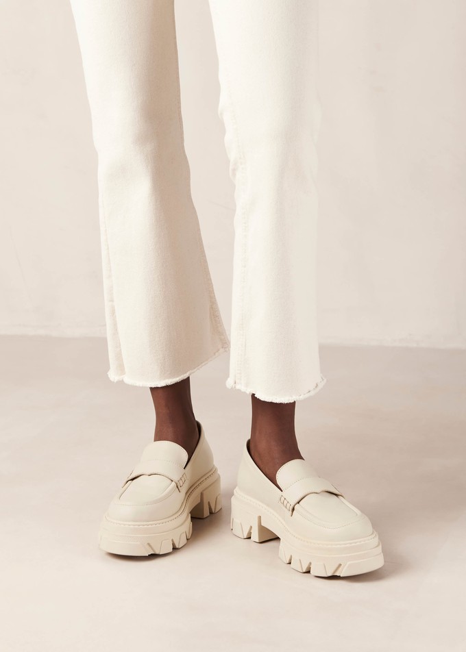 Trailblazer Cream Leather Loafers from Alohas