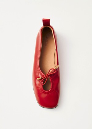 Rosalind Red Leather Ballet Flats from Alohas