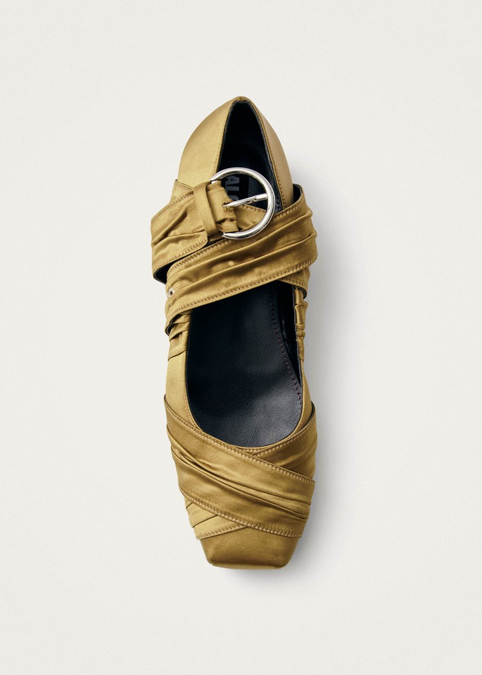 Volant Silky Dark Gold Ballet Flats from Alohas