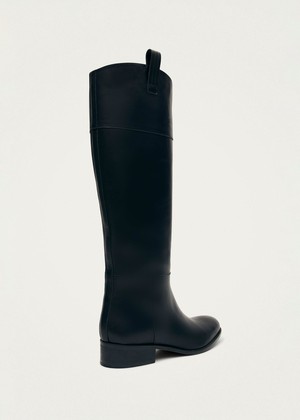 Billie Black Leather Boots from Alohas