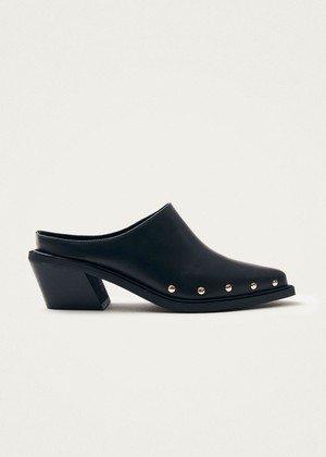 Lorenzo Black Leather Mules from Alohas