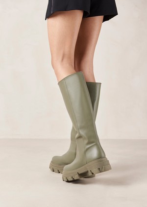 Katiuska Khaki Leather High Boot from Alohas