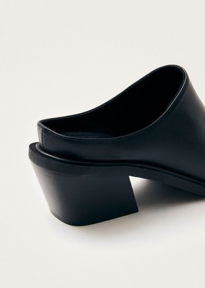 Lorenzo Black Leather Mules from Alohas