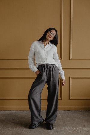 Oulu super long linen pants from AmourLinen