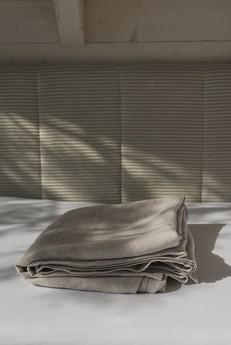 Linen flat sheet in Cream via AmourLinen