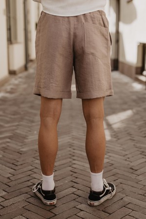 Linen shorts ARES in Charcoal from AmourLinen