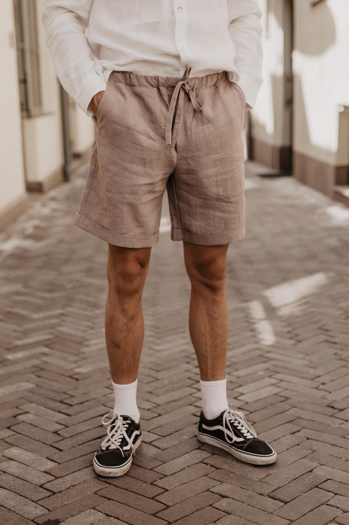 Linen shorts ARES in Charcoal from AmourLinen