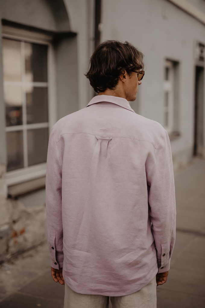 Classic linen shirt HECTOR XL Dusty Rose from AmourLinen