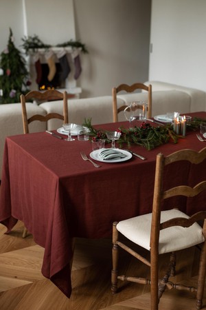 Linen tablecloth in Terracotta from AmourLinen